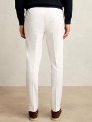 Slim-Fit Internal-Drawstring Trousers White | Men