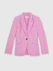 Single Breasted Suit Jacket With Linen Pink | Women