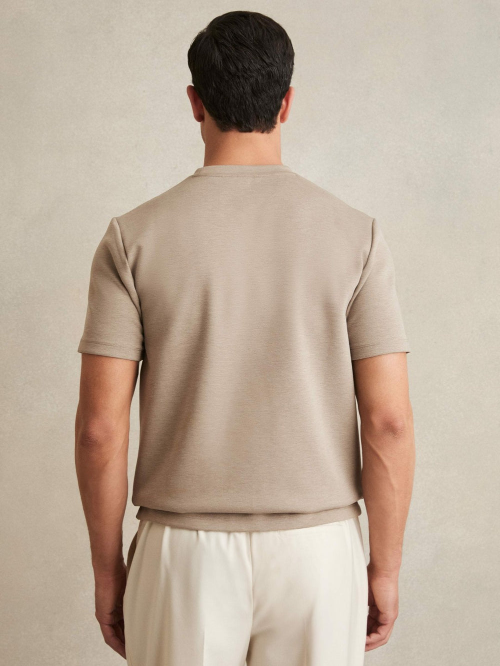 Interlock Jersey Crew Neck T-Shirt Taupe Brown | Men