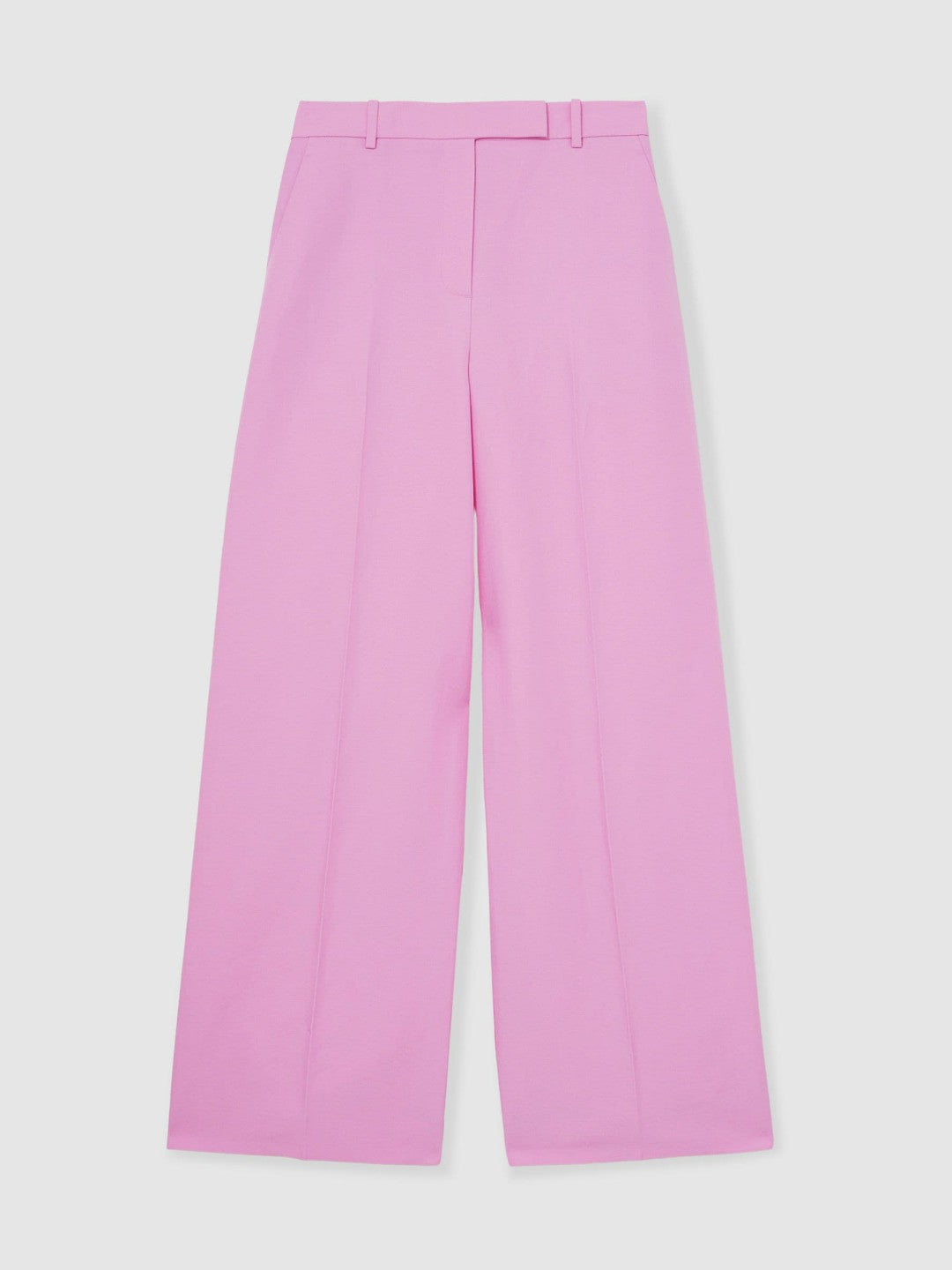 Wide-Leg Trousers With Linen Pink | Women
