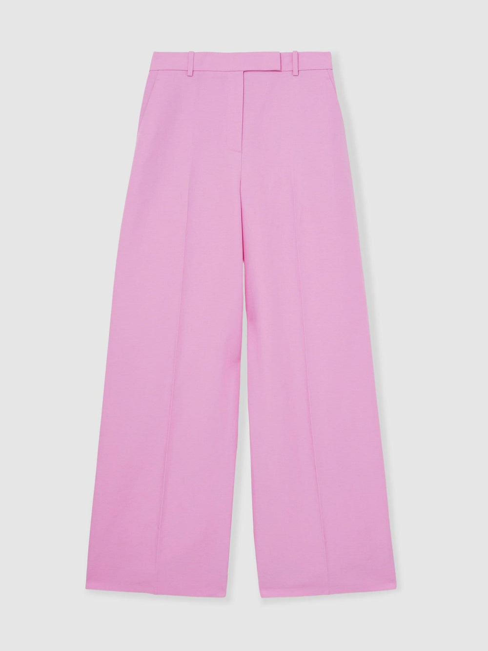 Wide-Leg Trousers With Linen Pink | Women