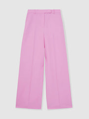 Wide-Leg Trousers With Linen Pink | Women