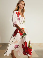 | NYBG Floral-Print Maxi Dress Ivory | Women