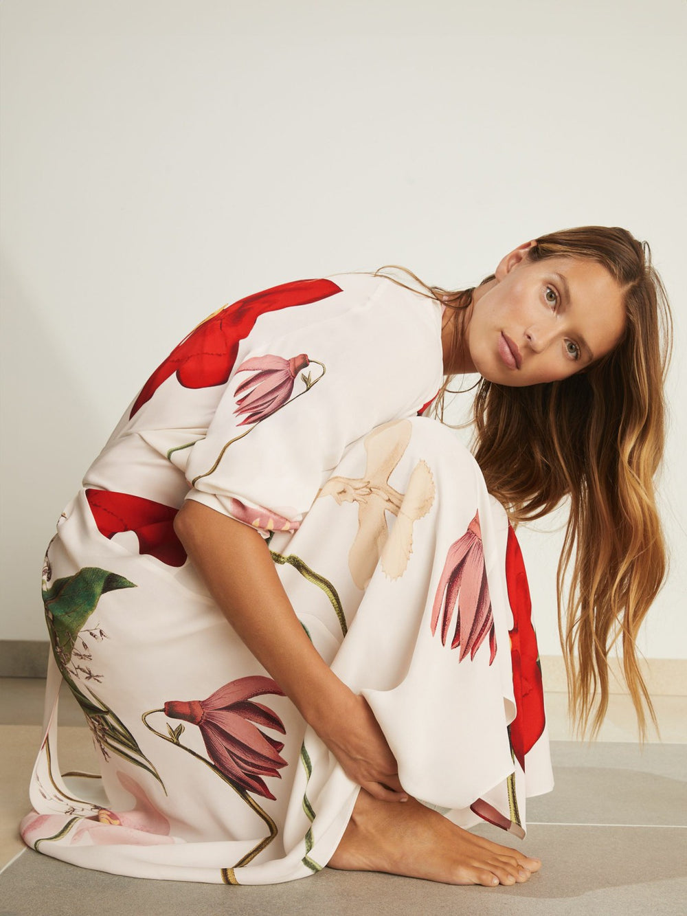 | NYBG Floral-Print Maxi Dress Ivory | Women