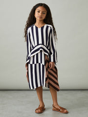 9-13 yrs Stripe-Print Handkerchief Dress Multi | Children & Baby