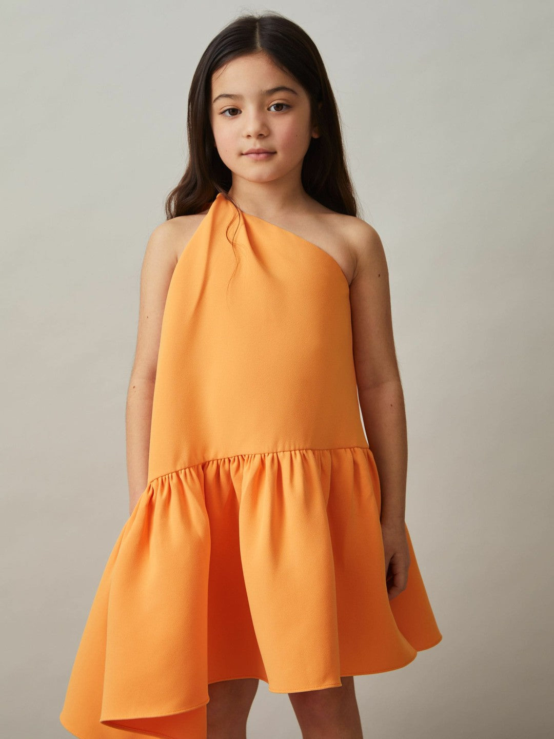 4-9 yrs One-Shoulder Tiered Dress Orange | Children & Baby