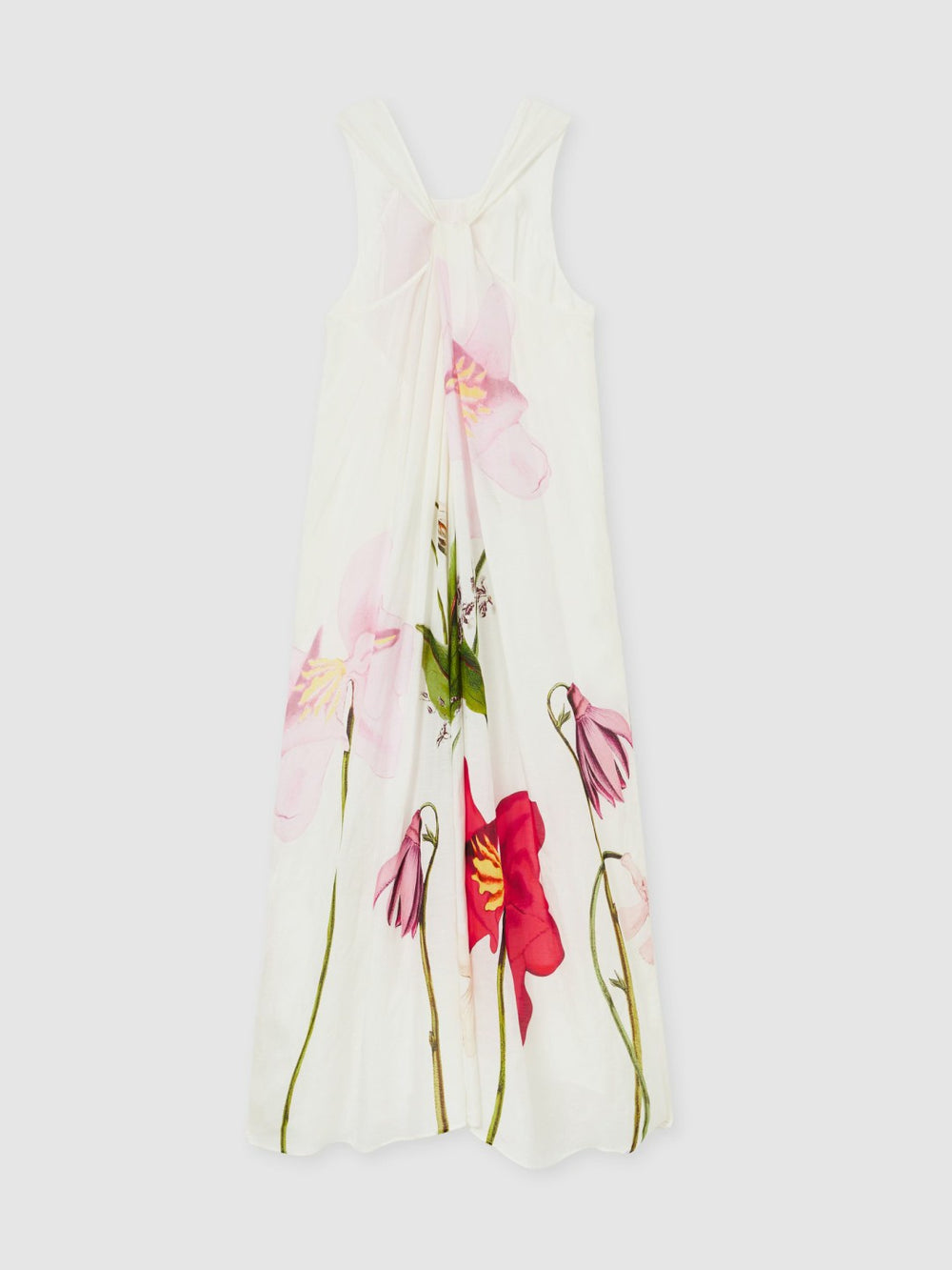 NYBG Floral Print Maxi Dress With Linen Ivory | Women