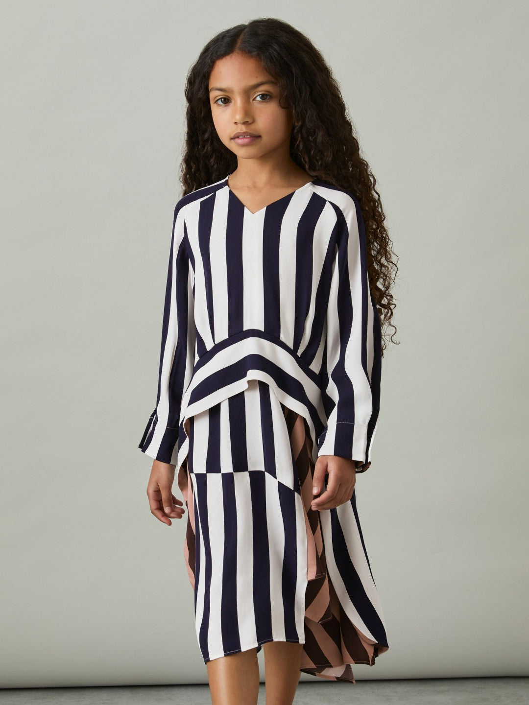 13-14 yrs Stripe-Print Handkerchief Dress Multi | Children & Baby