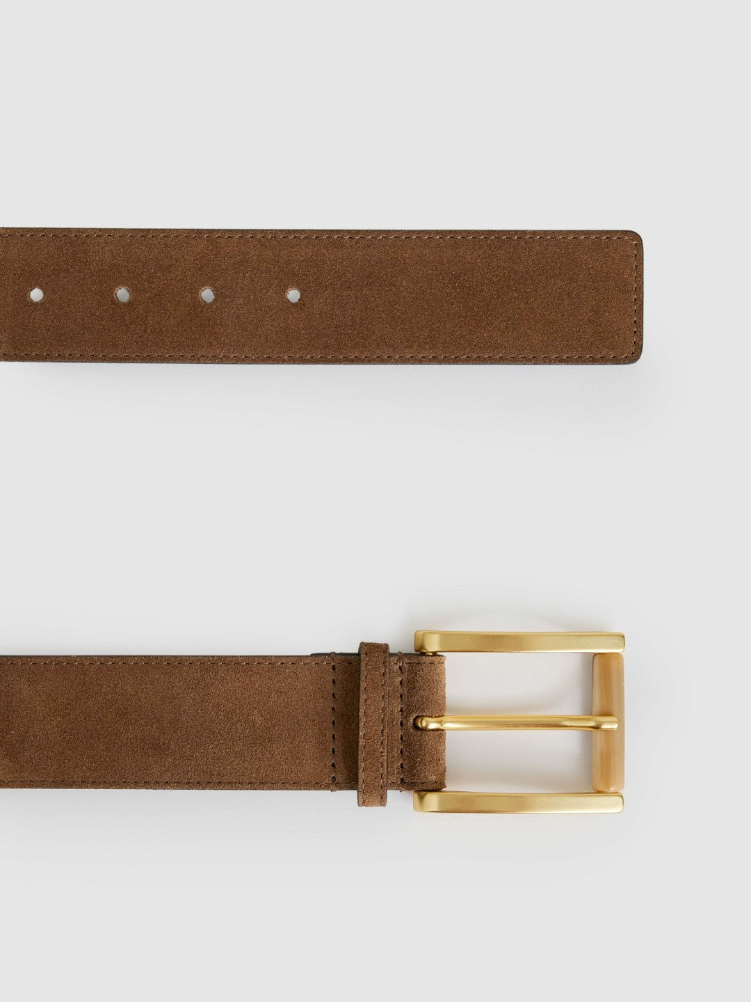 Suede Square Roller Buckle Belt Tan | Women