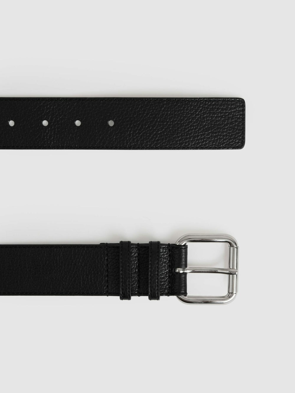 Leather Square Roller Buckle Belt Black | Women