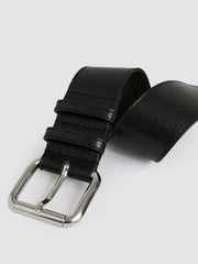 Leather Square Roller Buckle Belt Black | Women