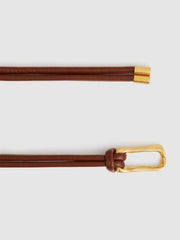 Sculpted Buckle Tubular Tie Belt Tan | Women