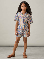 9-13 yrs Geometric Chain Print Shorts Multi | Children & Baby