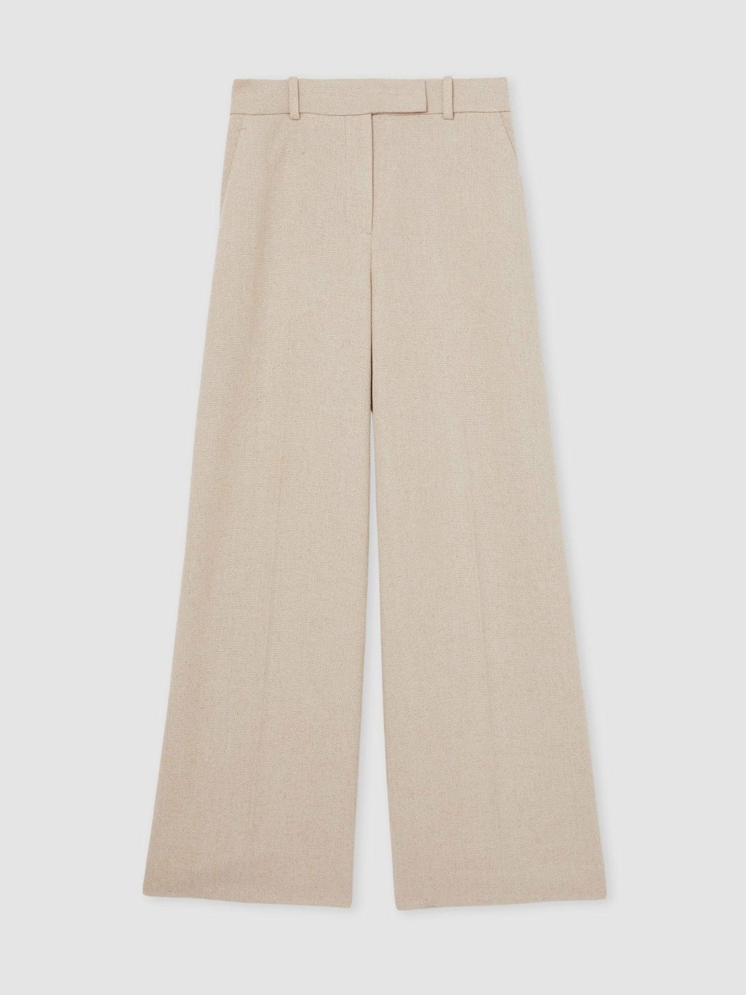 Linen-Blend Wide-Leg Trousers Neutral | Women