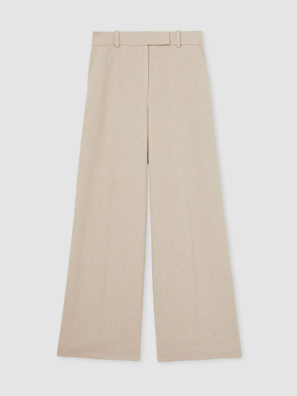 Linen-Blend Wide-Leg Trousers Neutral | Women