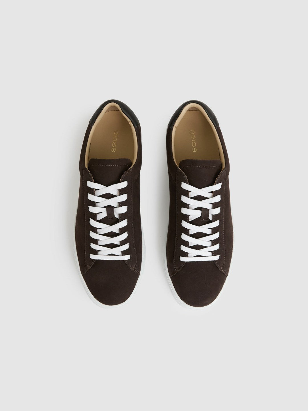 Nubuck-Leather Low-Top Trainers Dark Chocolate Brown | Men