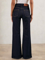 Petite Mid-Rise Flared Jeans Dark Blue | Women