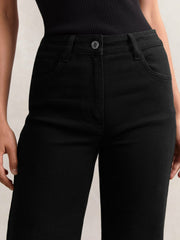 Petite Mid-Rise Flared Jeans Black | Women