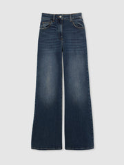 Petite Mid-Rise Flared Jeans Mid Blue | Women