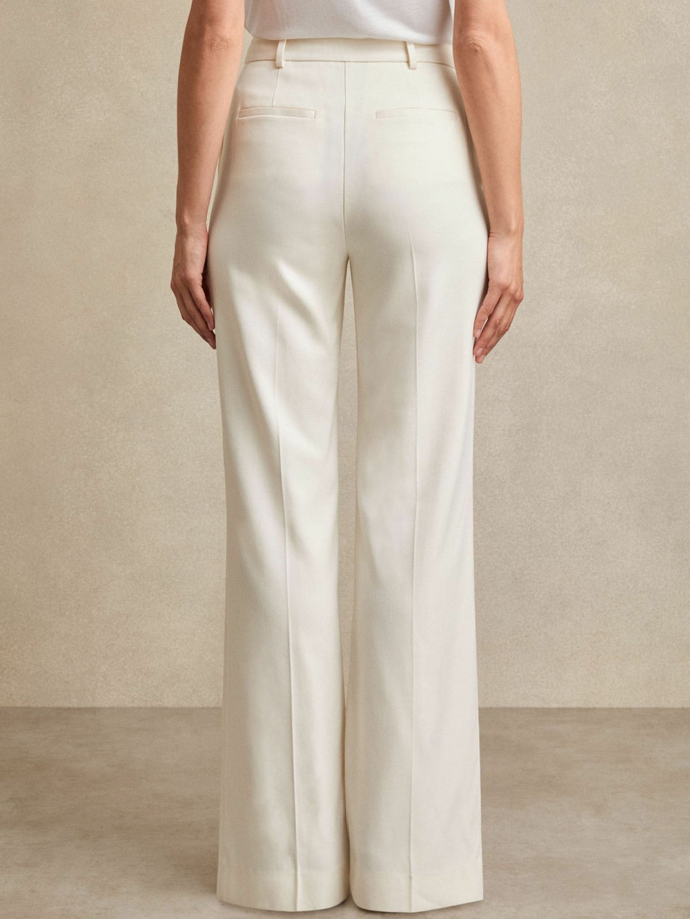 Wide Leg Tailored Trousers Cream | Women