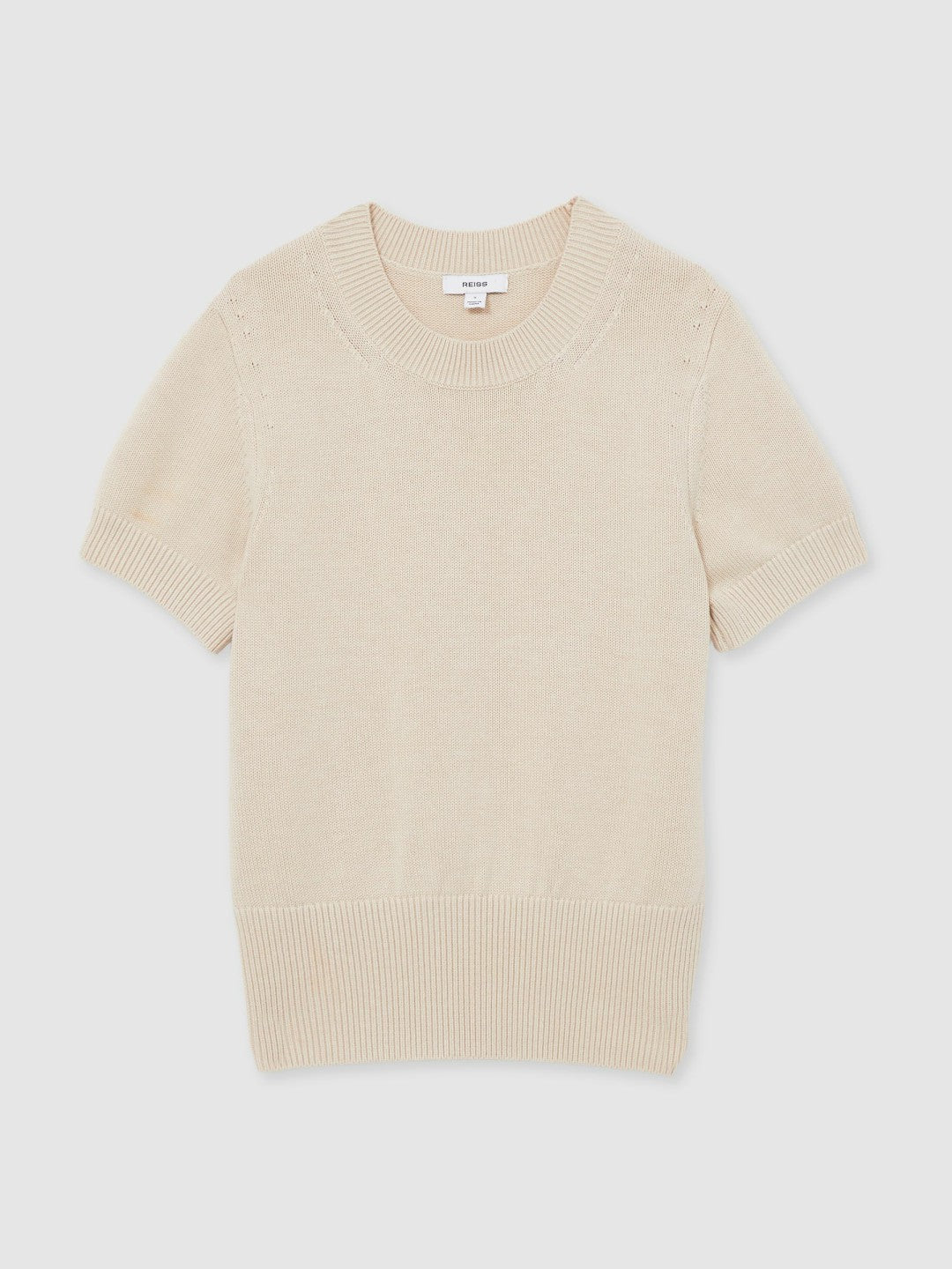 Cotton And Wool Crew-Neck Top Neutral | Women