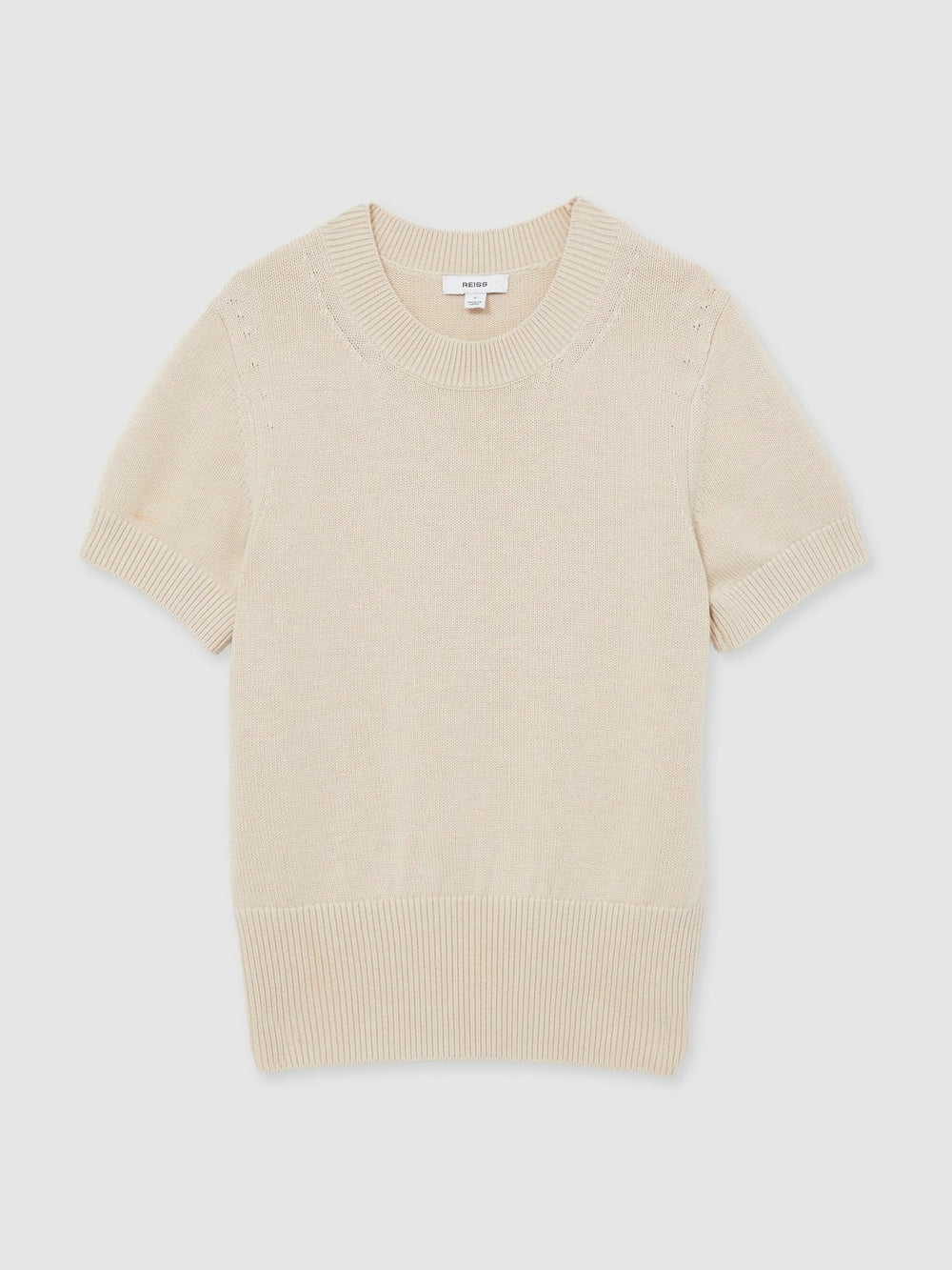 Cotton And Wool Crew-Neck Top Neutral | Women
