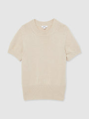 Cotton And Wool Crew-Neck Top Neutral | Women