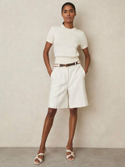 Cotton And Wool Crew-Neck Top Ivory | Women