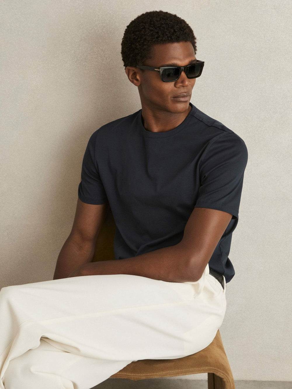 Mercerised-Cotton Crew-Neck T-Shirt Navy | Men