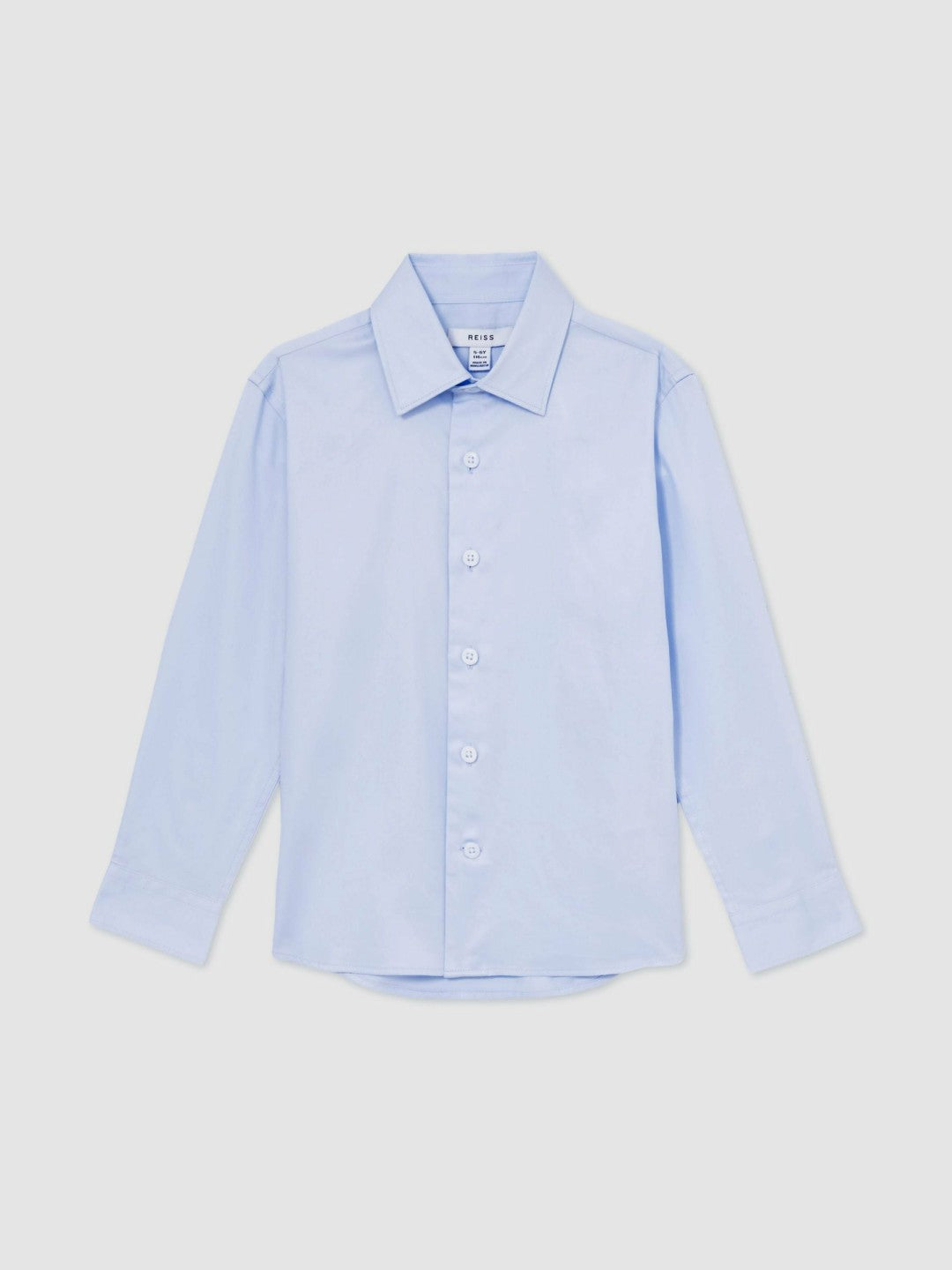 3-9 yrs Slim-Fit Cotton Shirt Soft Blue | Children & Baby