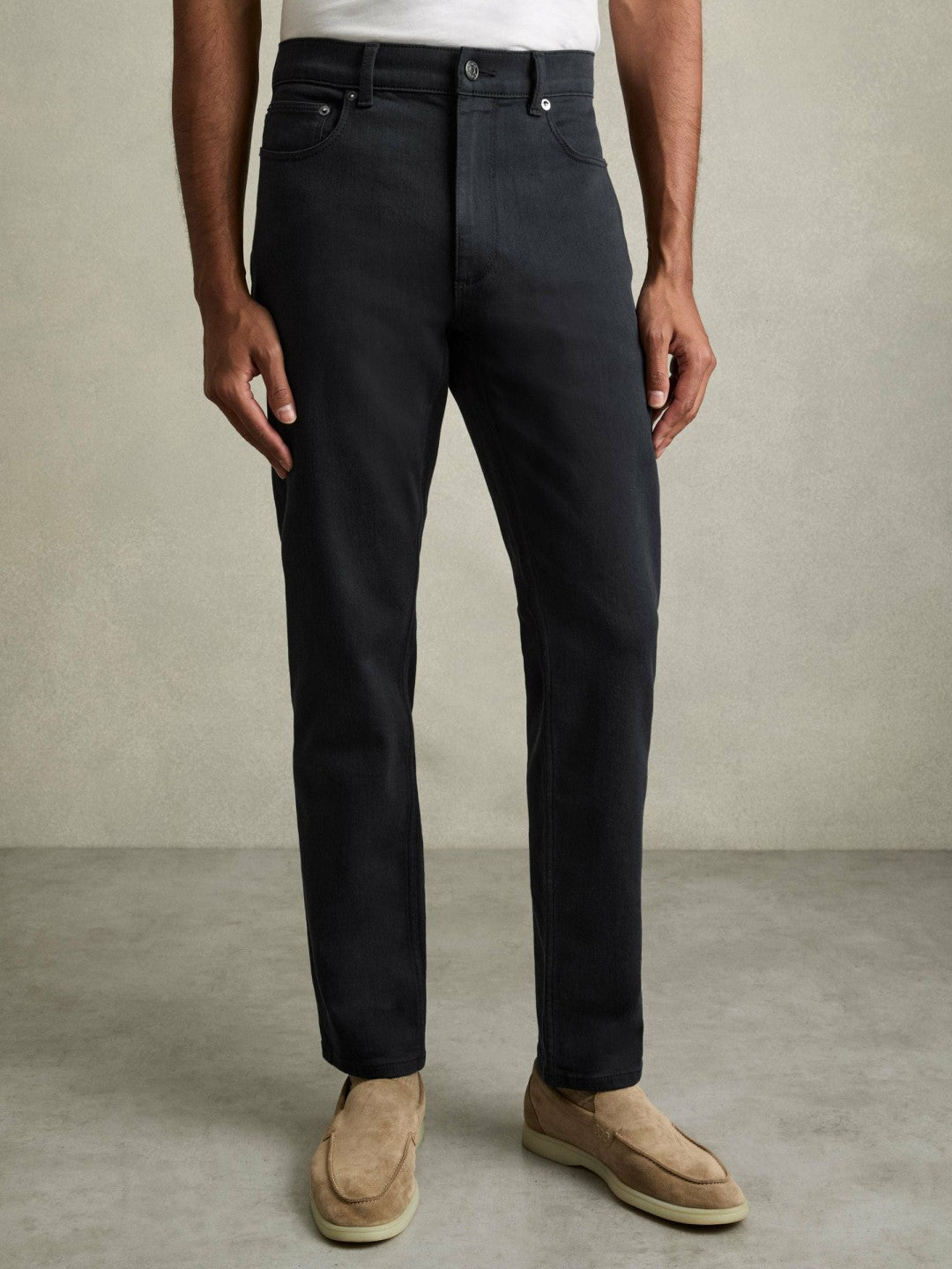 Cotton-Stretch Slim-Fit Jeans Navy | Men