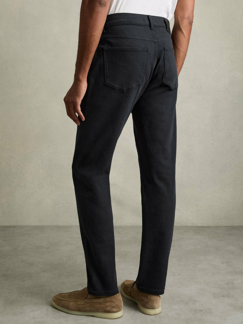 Cotton-Stretch Slim-Fit Jeans Navy | Men