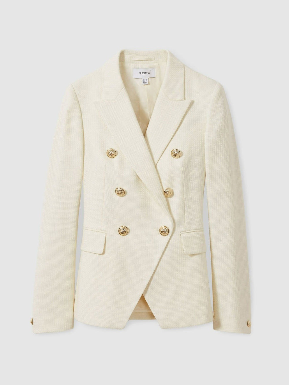 Tailored Fit Textured Double Breasted Blazer White | Women