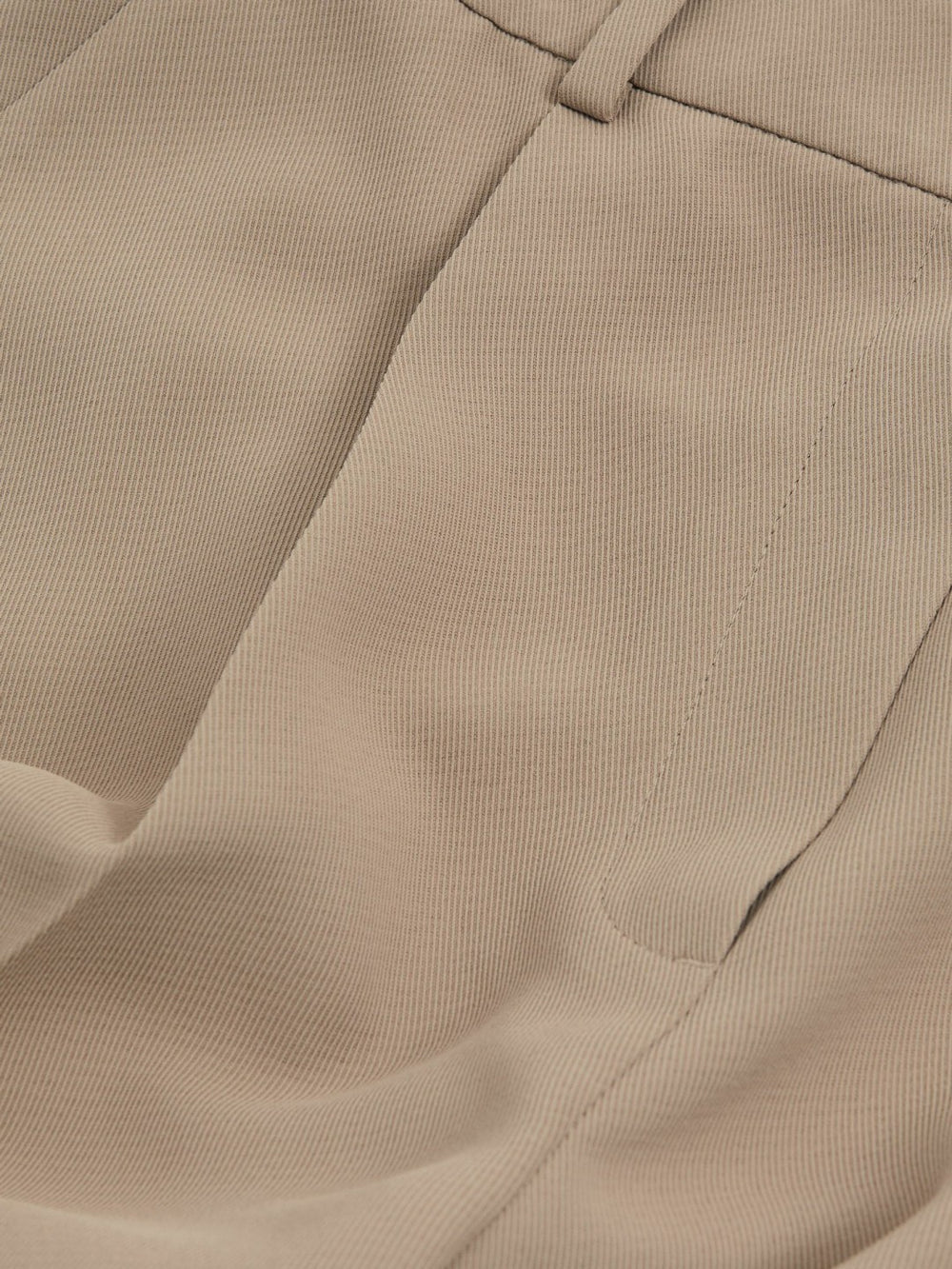 Petite Elasticated-Waist Wide-Leg Twill Trousers Mink Neutral | Women