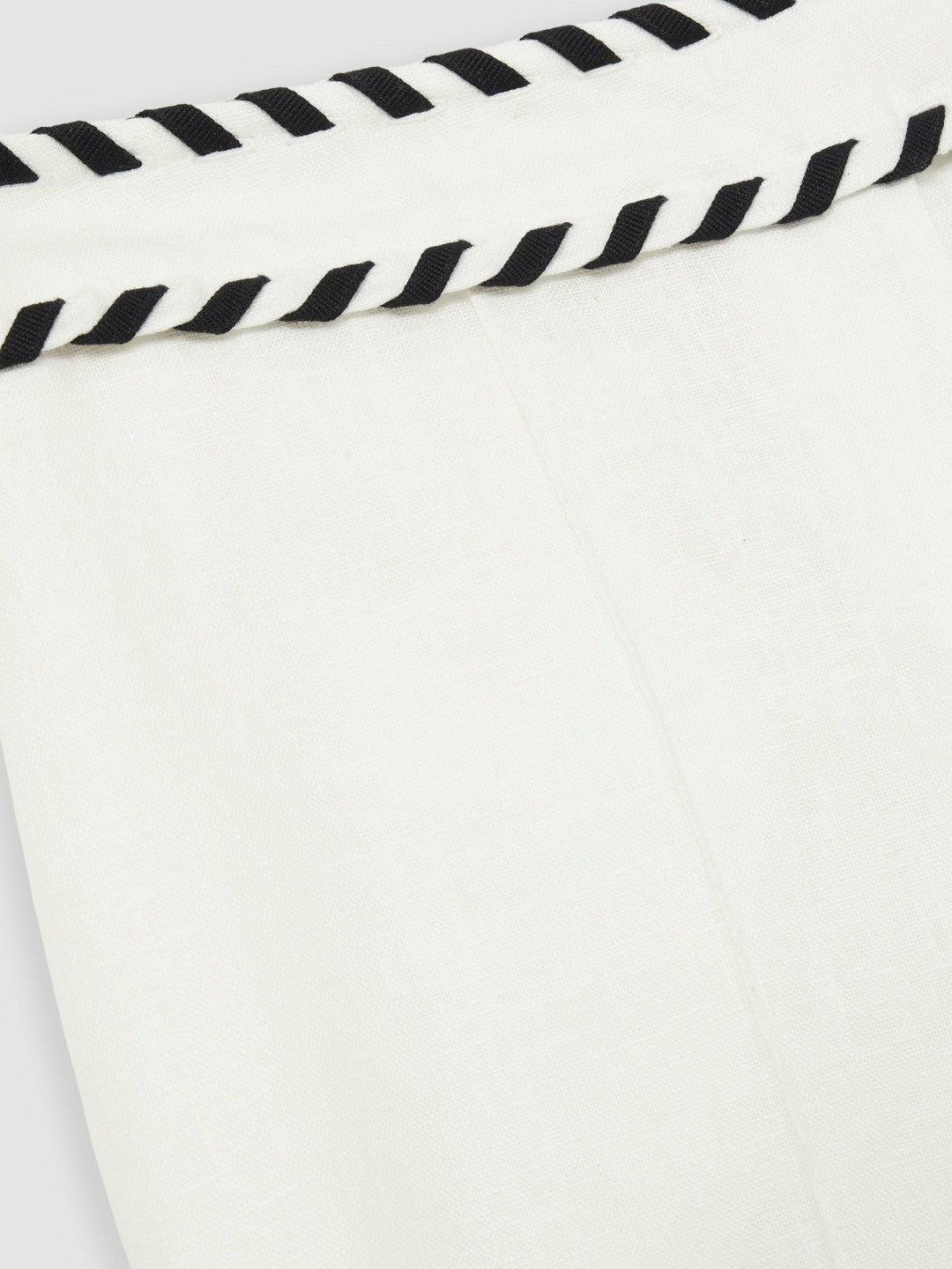 Petite Linen Wide-Leg Whipstitch Trousers White | Women