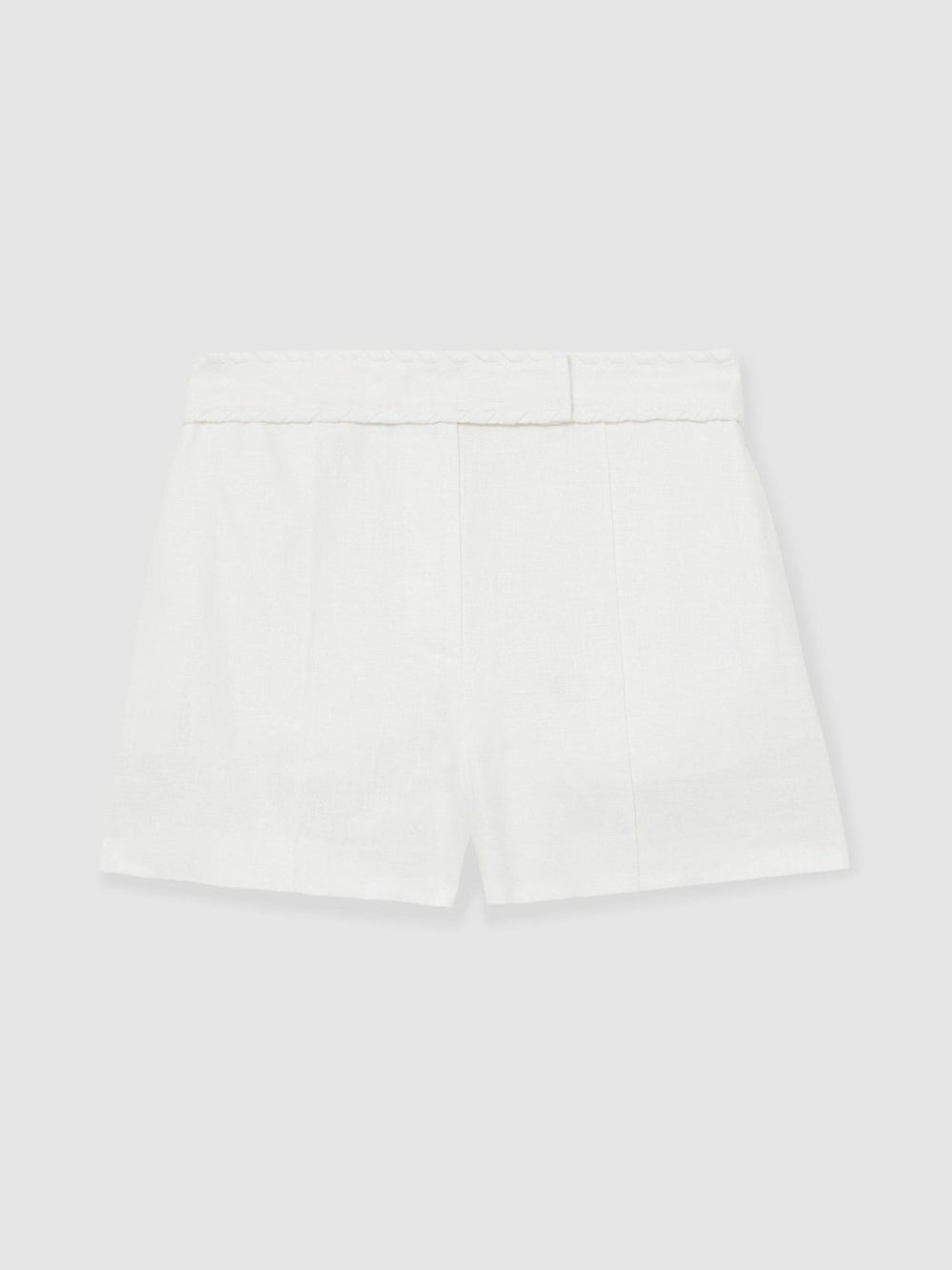 Linen Whipstitch Shorts White | Women