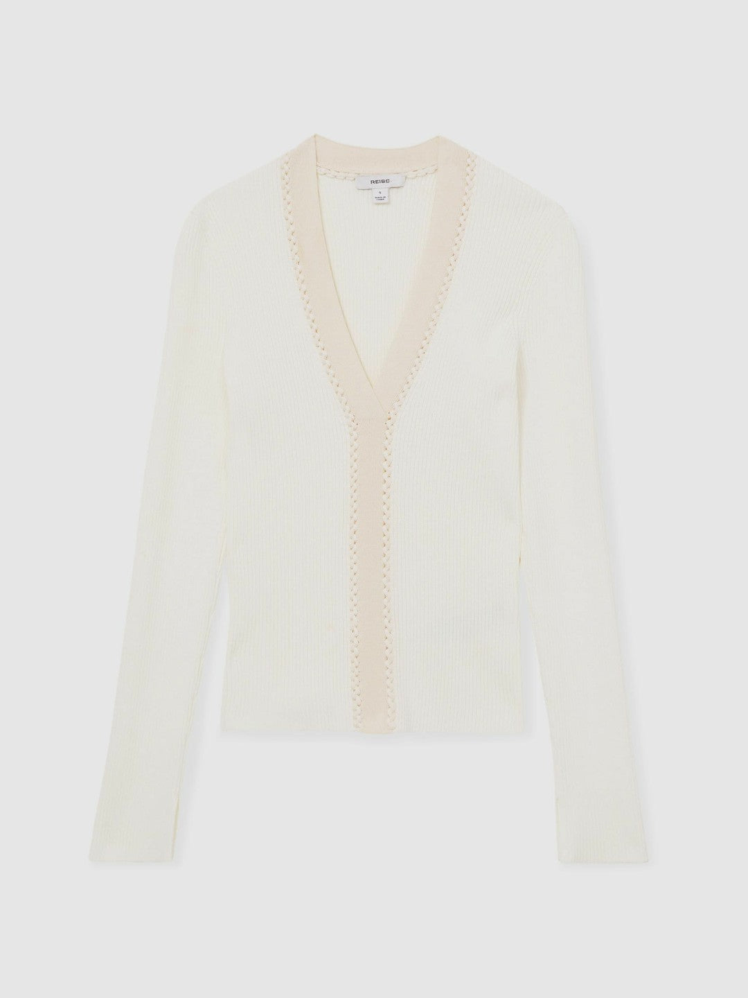 Craft-Stitch Rib-Knit Top Ivory | Women