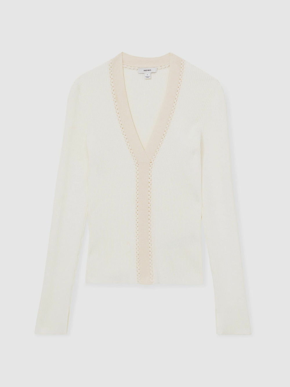 Craft-Stitch Rib-Knit Top Ivory | Women