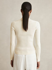 Craft-Stitch Rib-Knit Top Ivory | Women