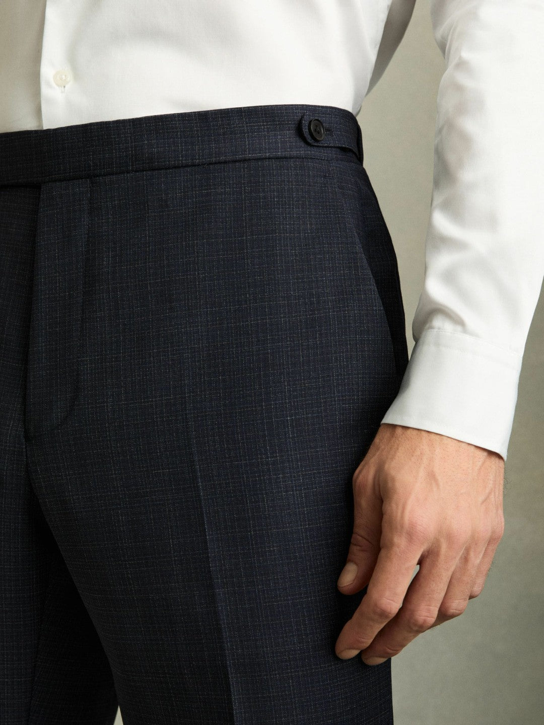 Slim-Fit Wool-Blend Textured Tailored Trousers Navy | Men