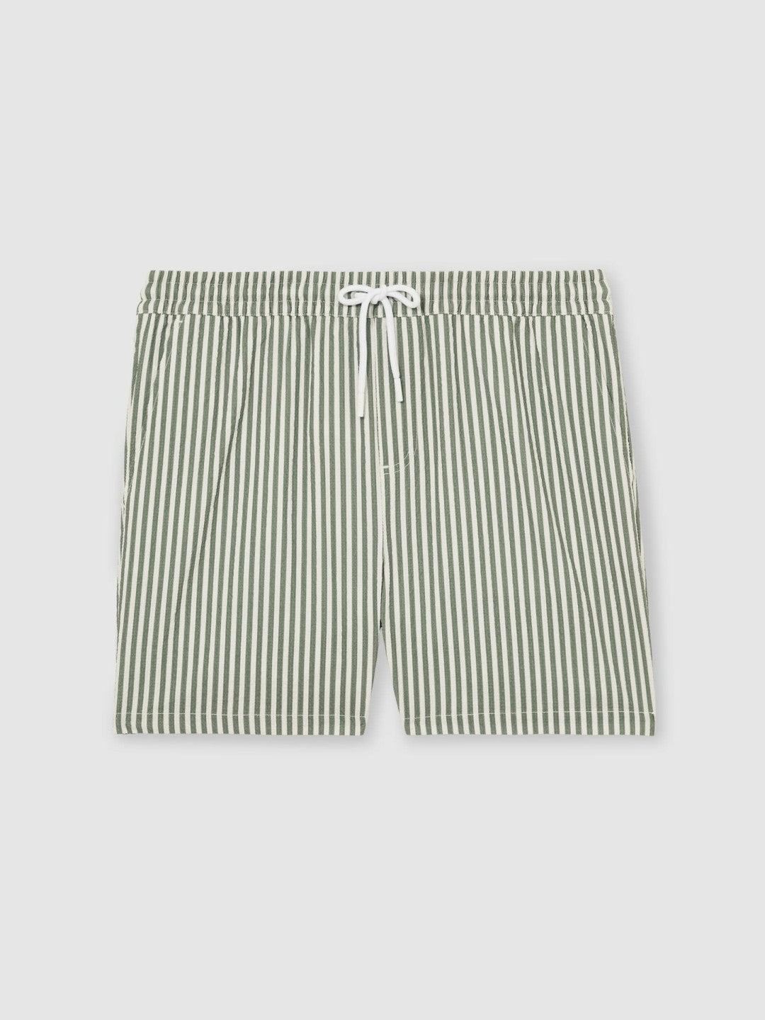 Seersucker Stripe Swim Shorts Sage/White | Men