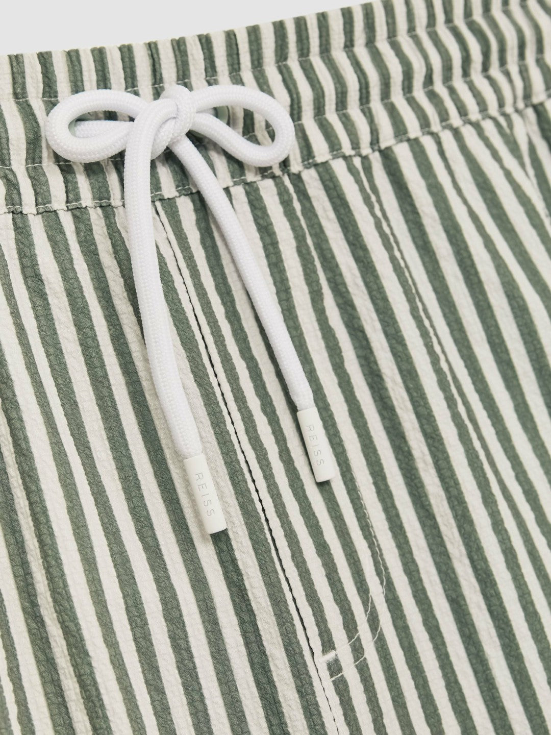 Seersucker Stripe Swim Shorts Sage/White | Men