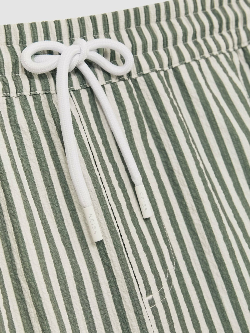 Seersucker Stripe Swim Shorts Sage/White | Men