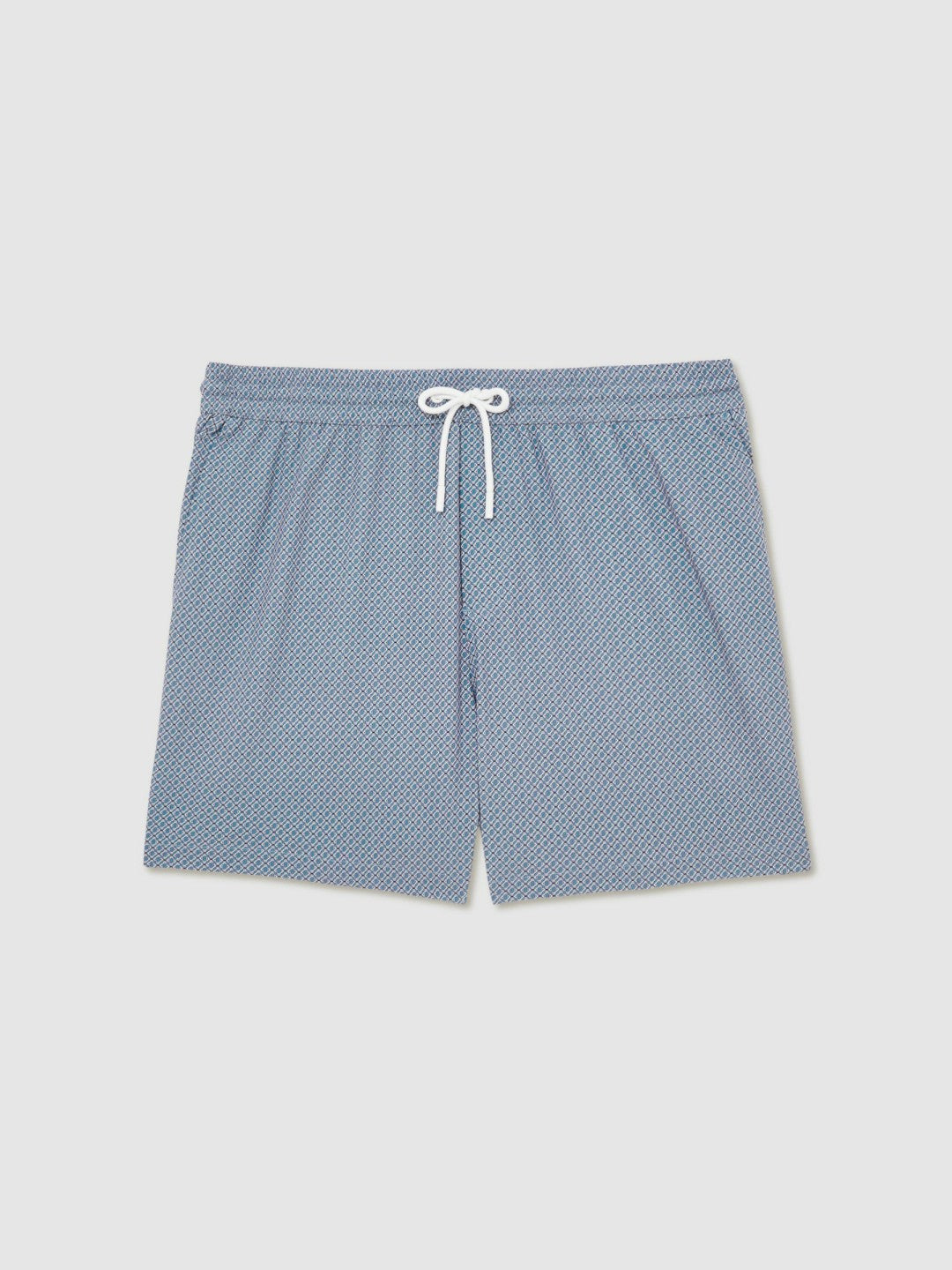Drawstring Geometric Print Swim Shorts Airforce Blue | Men