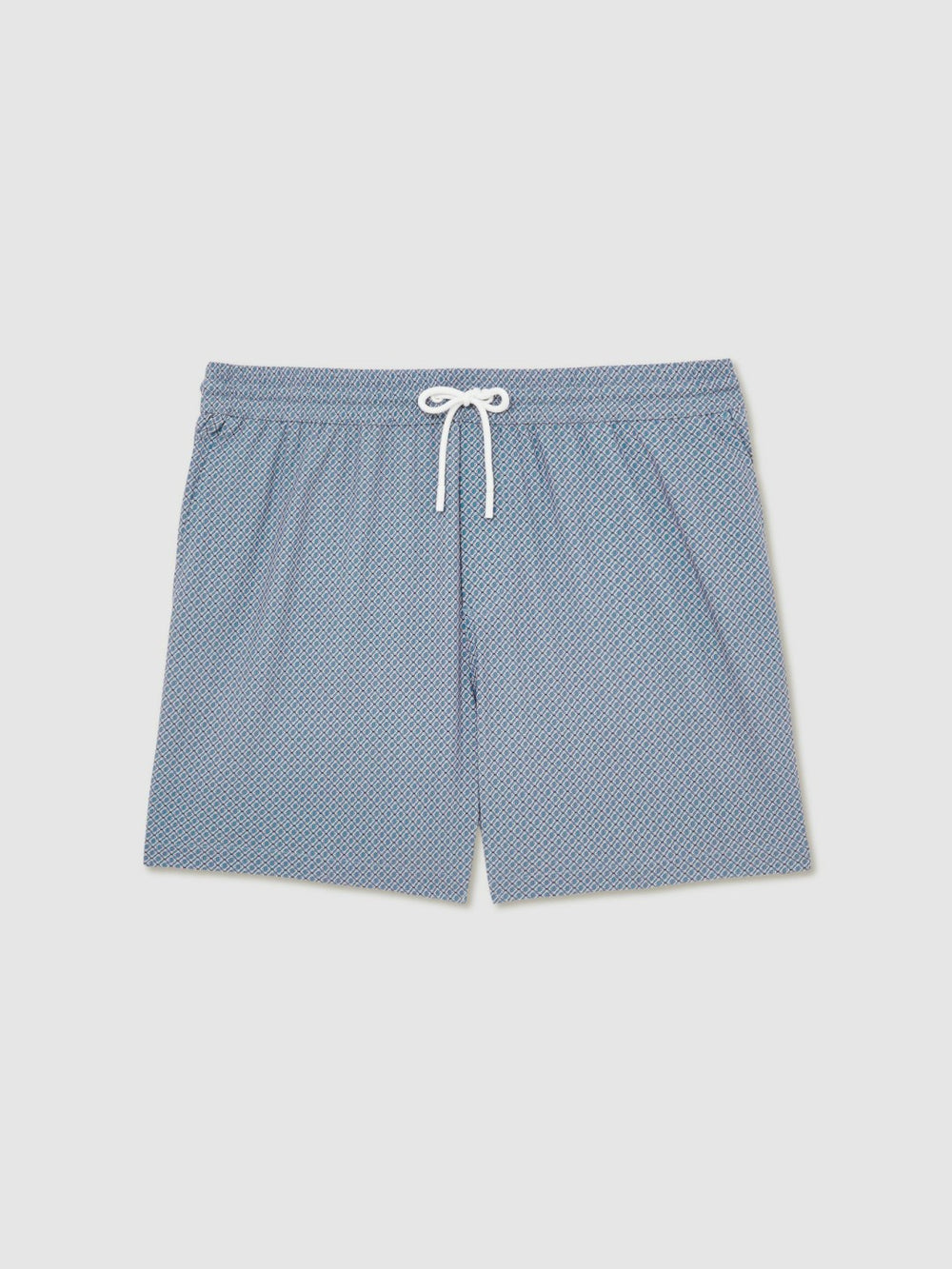 Drawstring Geometric Print Swim Shorts Airforce Blue | Men