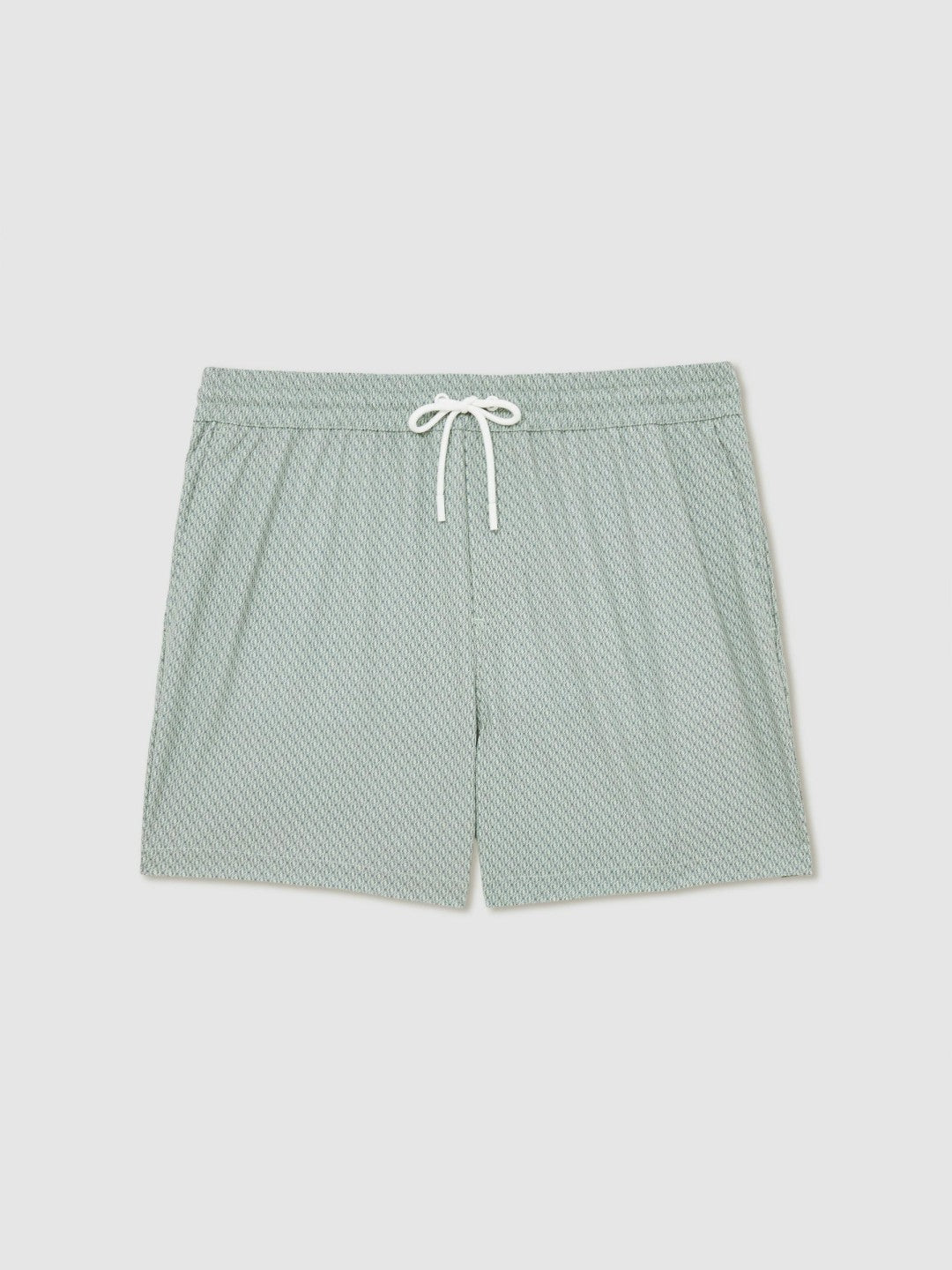 Drawstring Geometric Print Swim Shorts Pistachio Green | Men