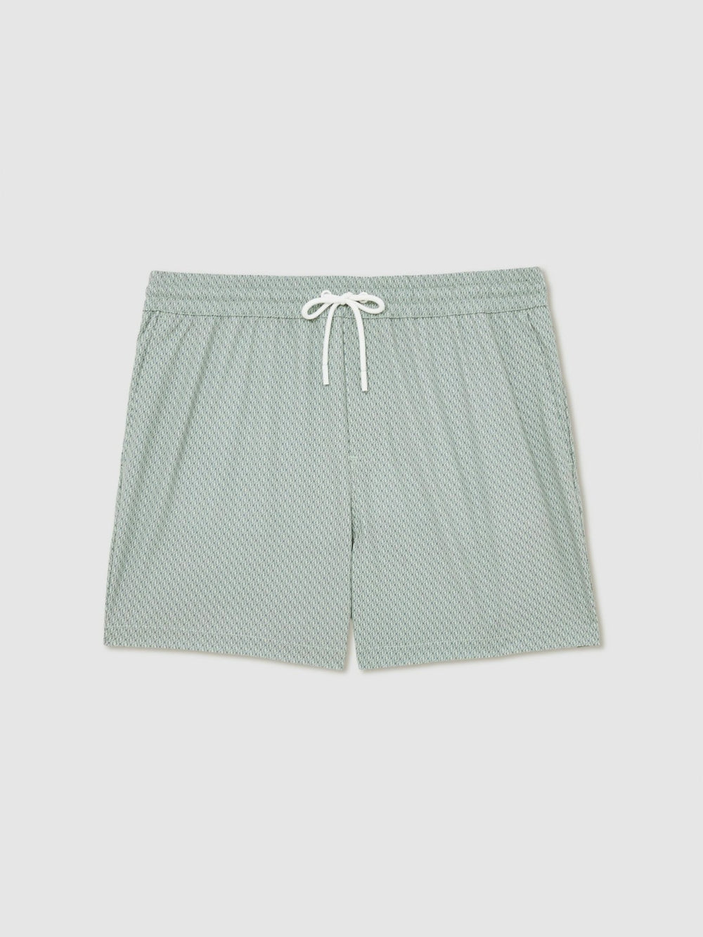 Drawstring Geometric Print Swim Shorts Pistachio Green | Men