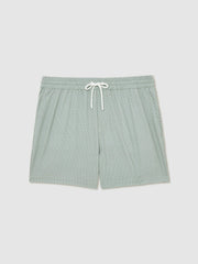 Drawstring Geometric Print Swim Shorts Pistachio Green | Men