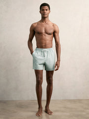 Drawstring Geometric Print Swim Shorts Pistachio Green | Men