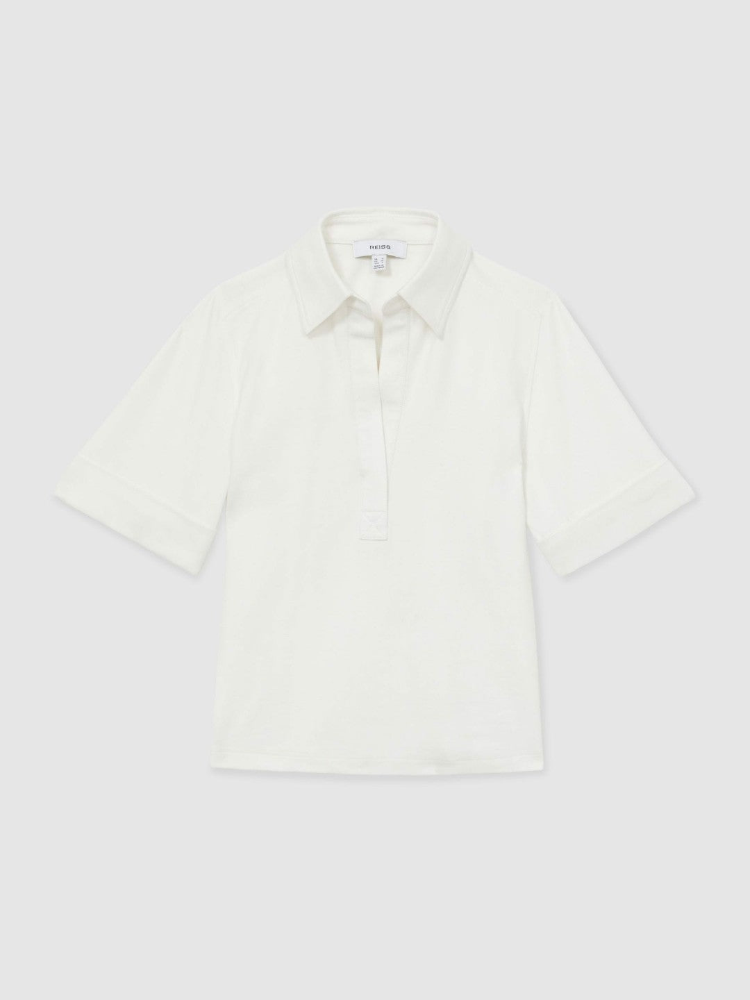 Open-Collar Polo Shirt Cream | Women